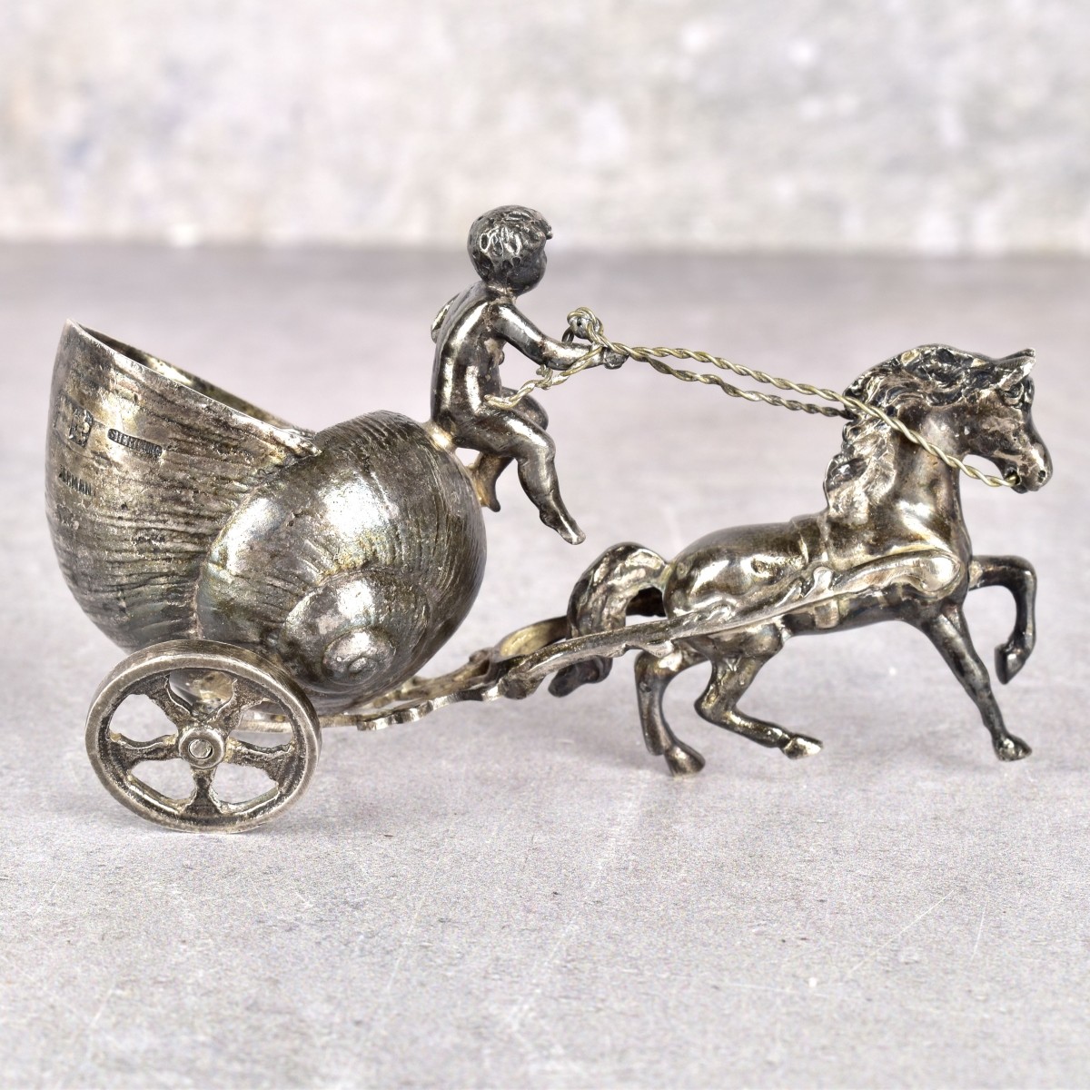 Antique Silver Snail Chariot