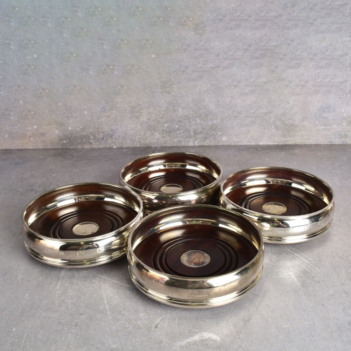 English 925 Sterling Silver Wine Coasters