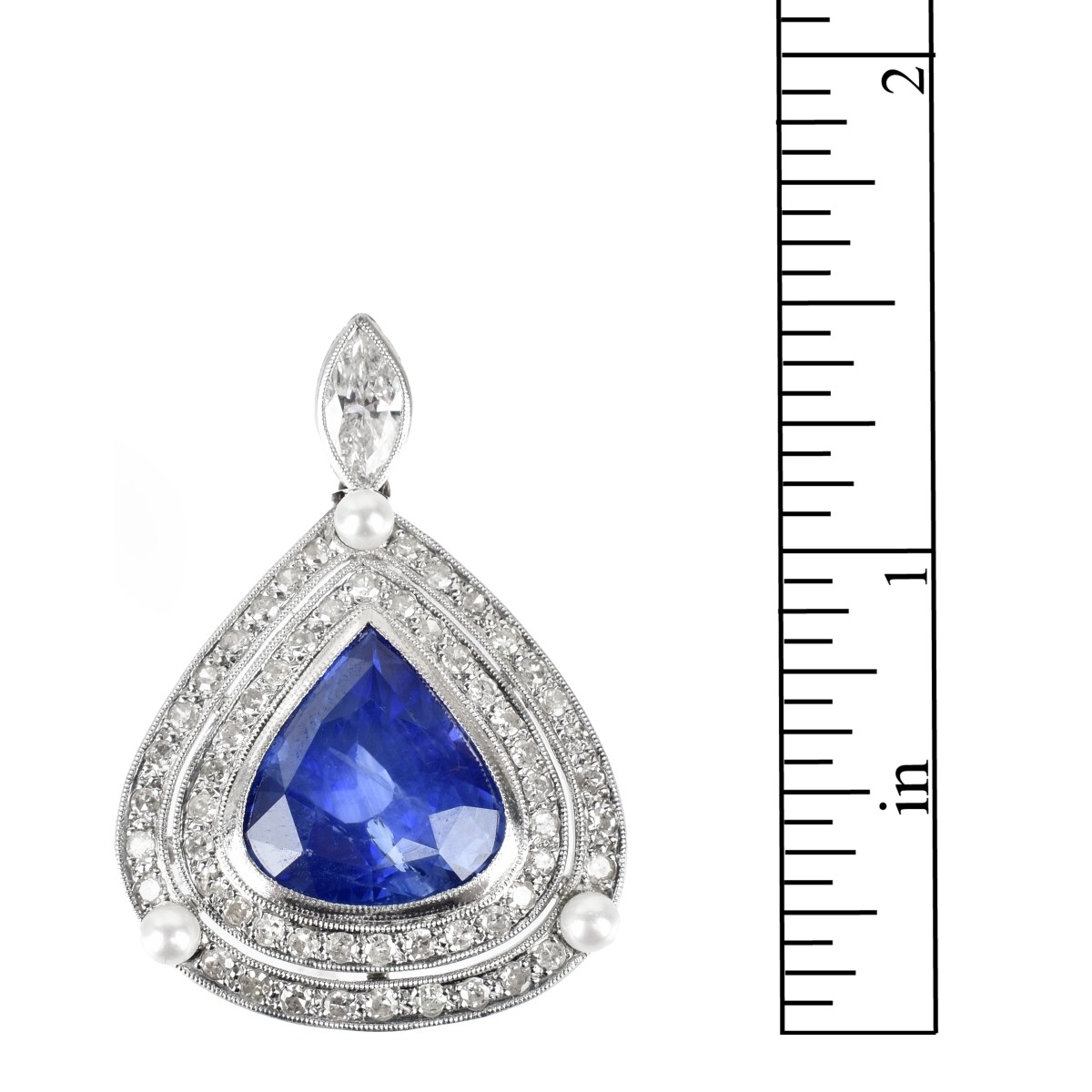 GIA Sapphire, Diamond and 18K Pendant