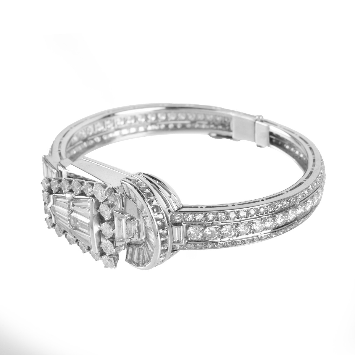 Diamond and Platinum Bracelet Watch
