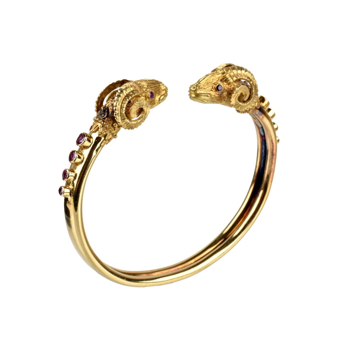 18K and Ruby Rams Head Bracelet