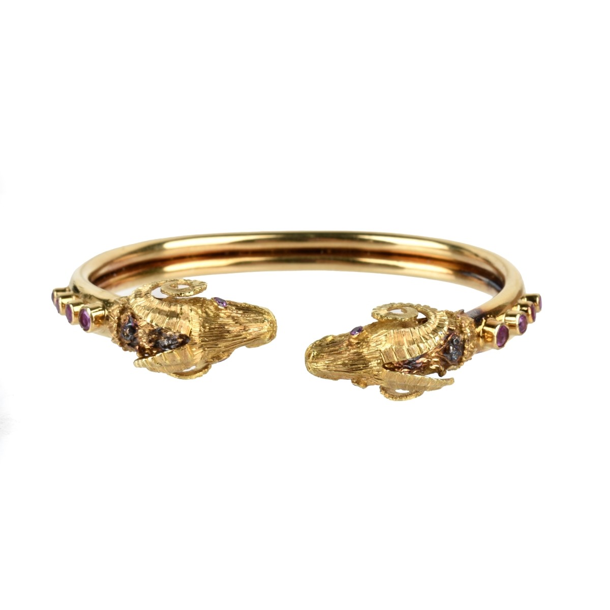 18K and Ruby Rams Head Bracelet