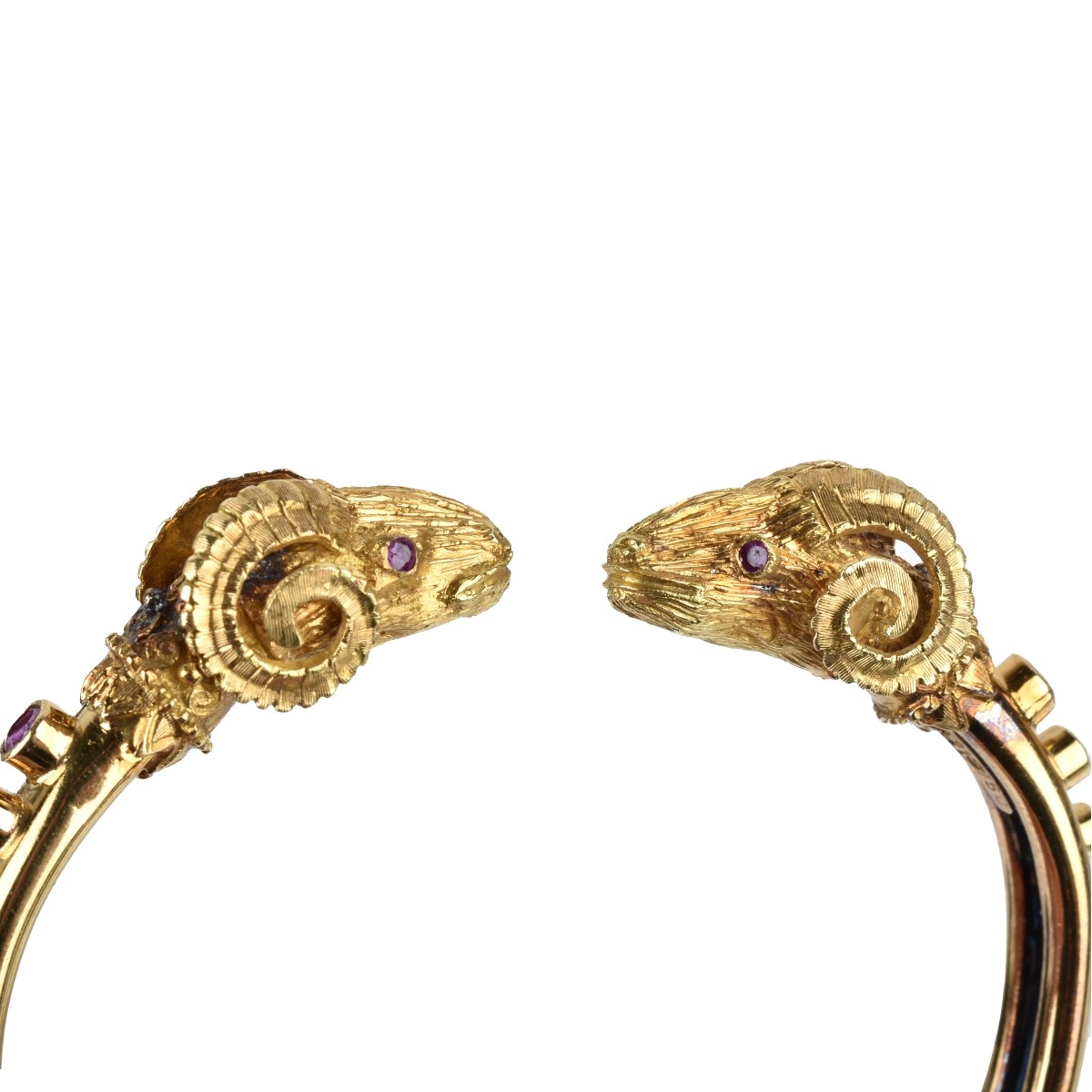 18K and Ruby Rams Head Bracelet