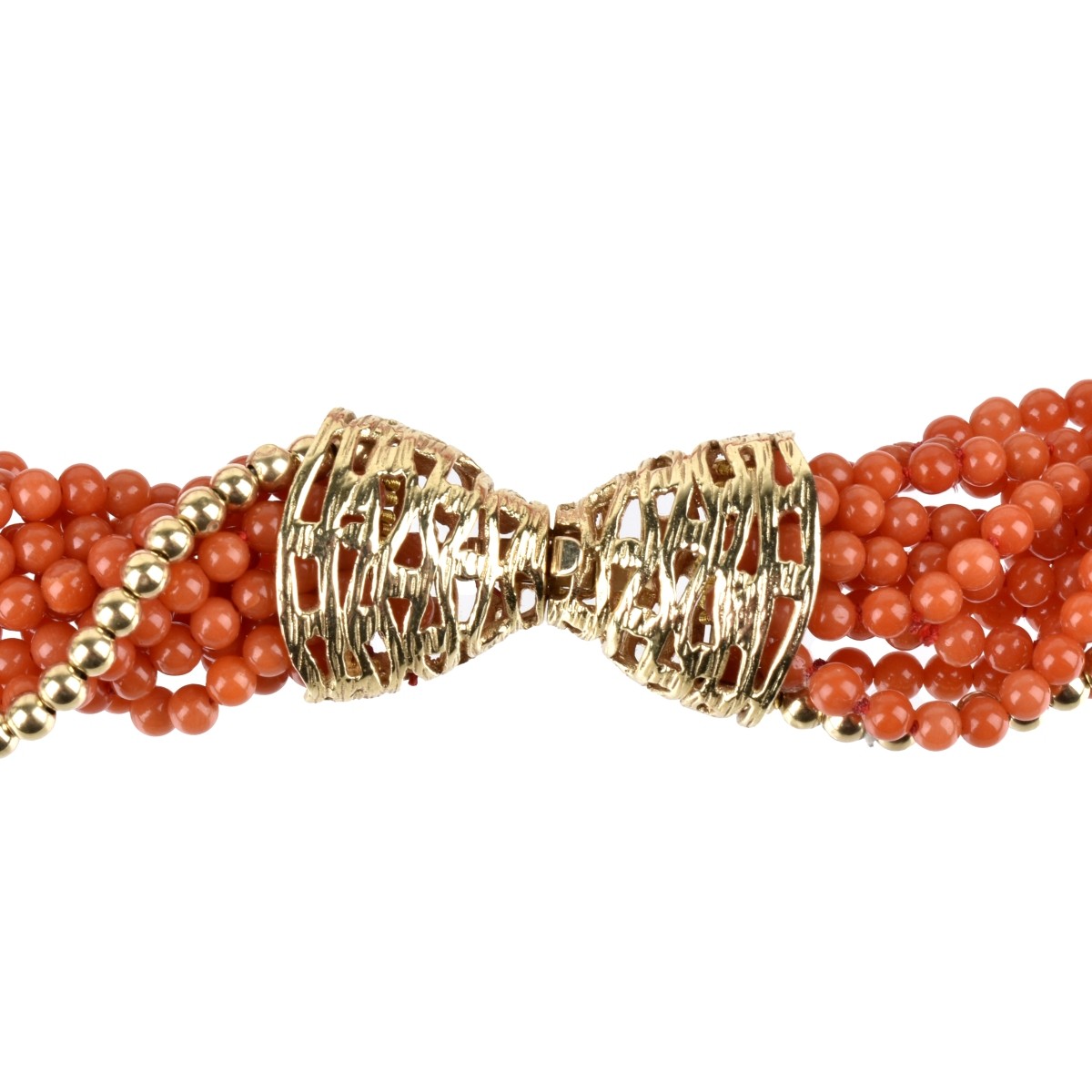 Red Coral and 14K Necklace