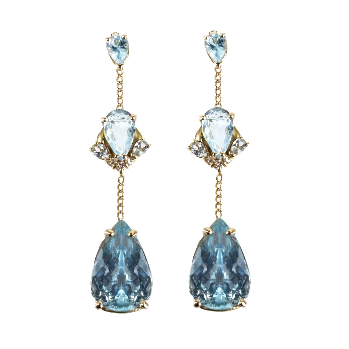 Aquamarine, Diamond and 14K Pendant