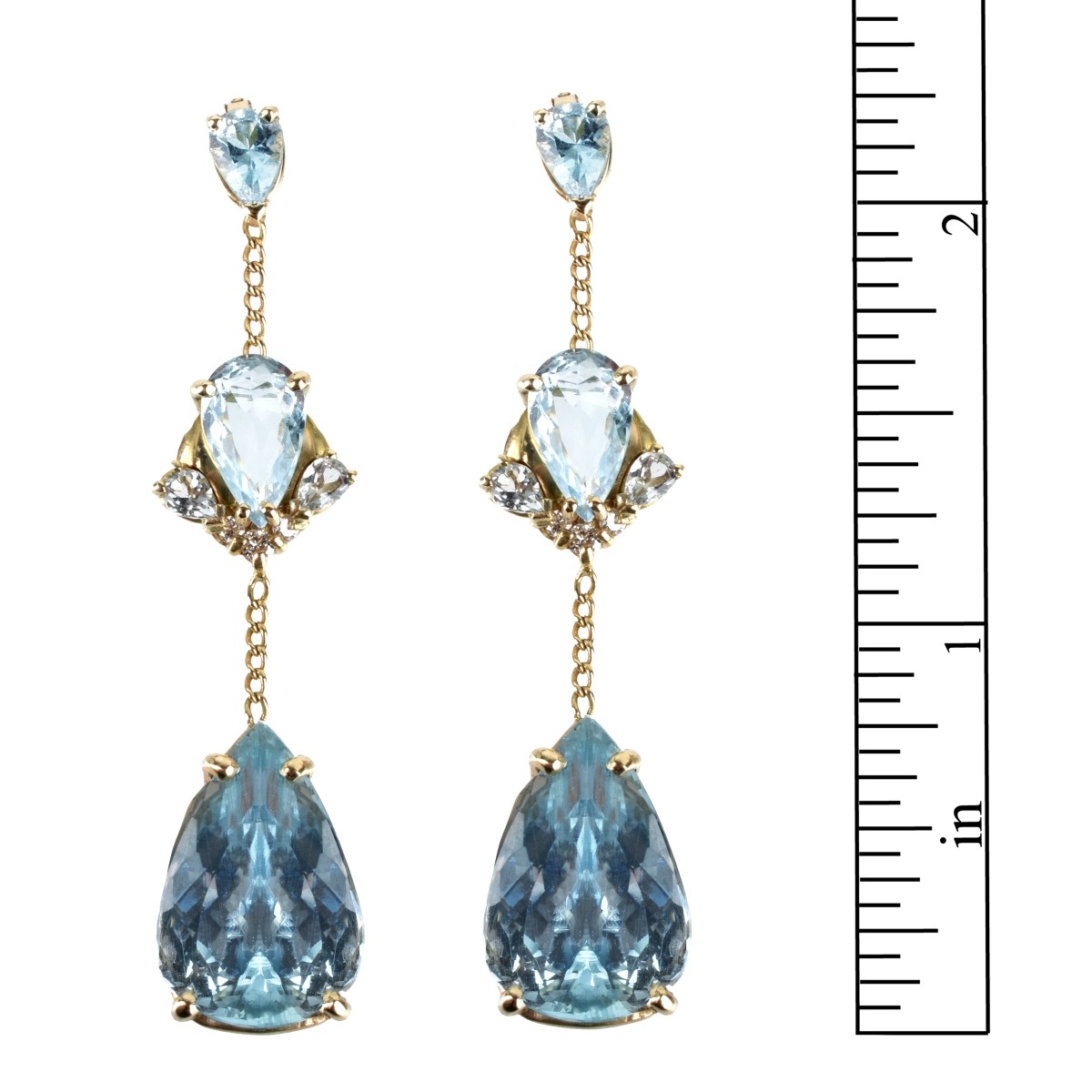 Aquamarine, Diamond and 14K Pendant