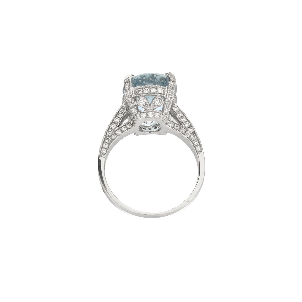 Aquamarine, Diamond and 18K Ring