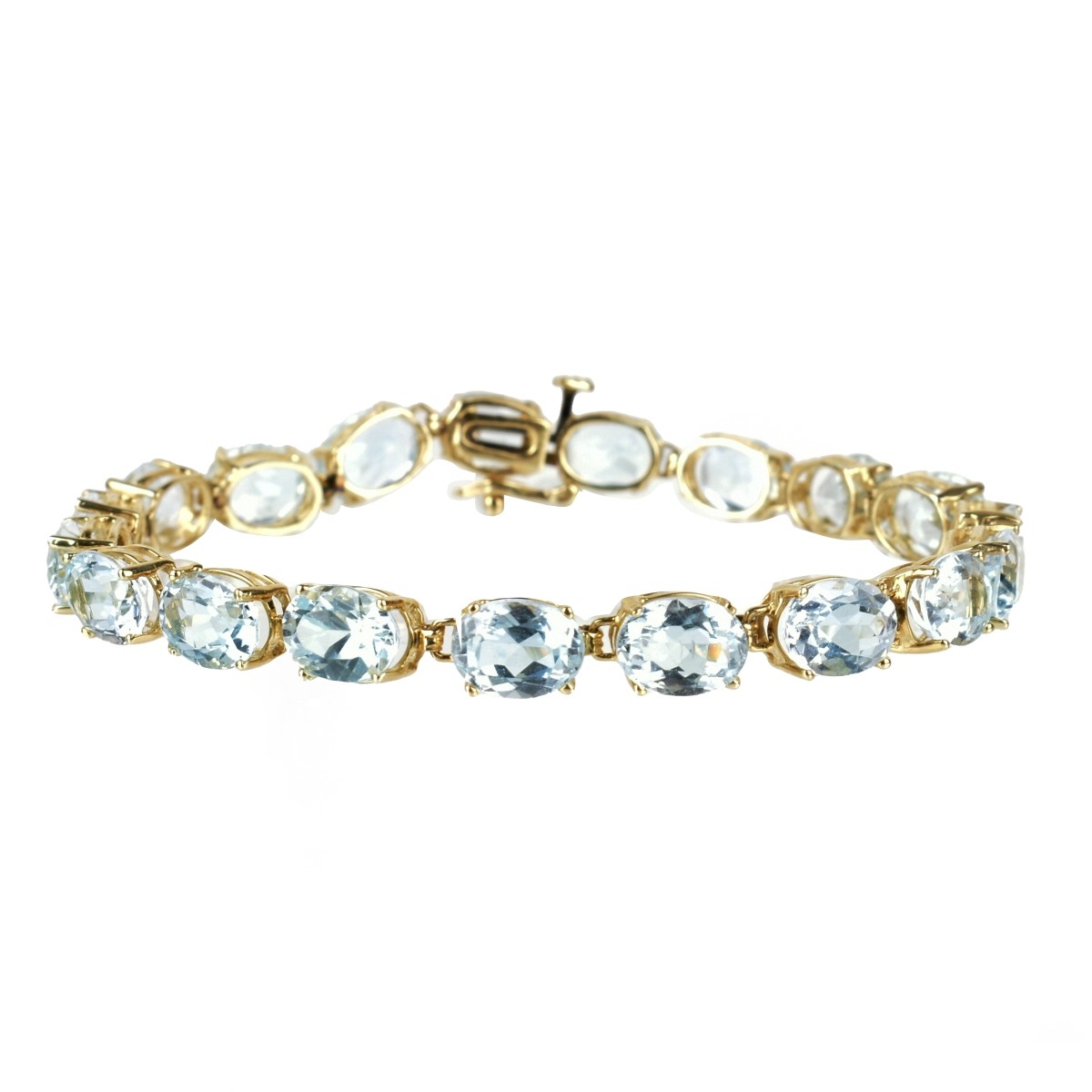 Aquamarine and 14K Bracelet
