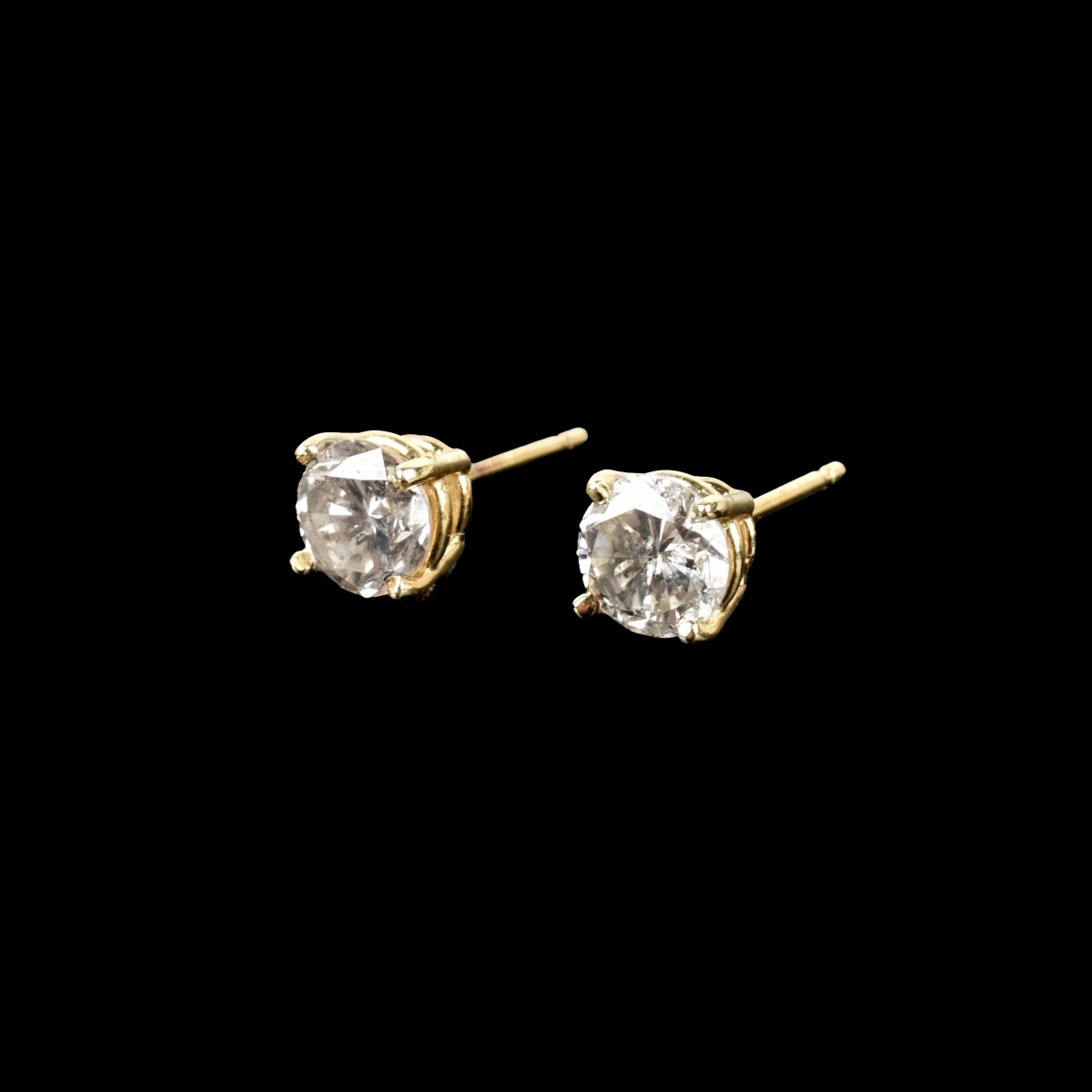Diamond and 14K Ear Studs