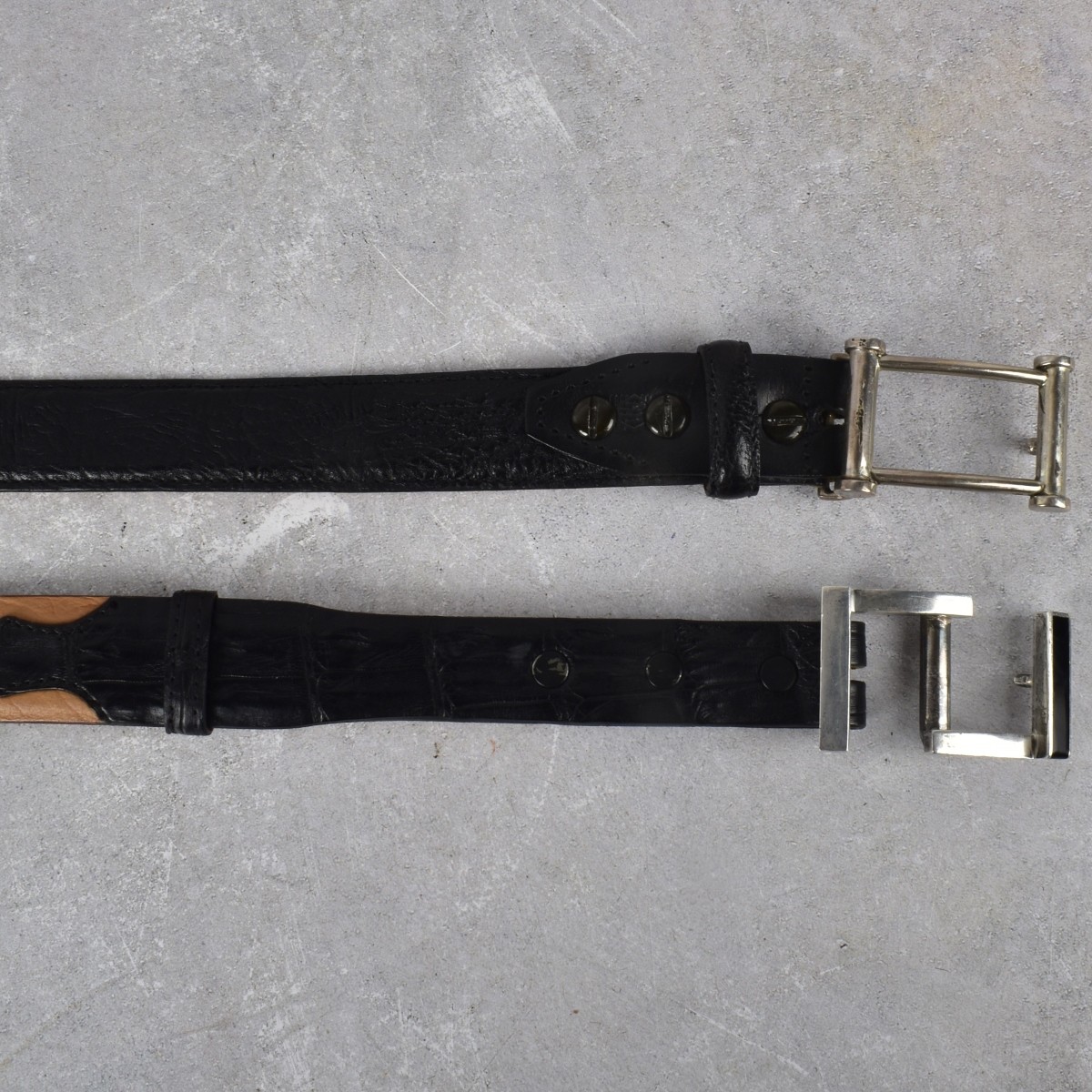 Leather Belts with Sterling Silver Buckles