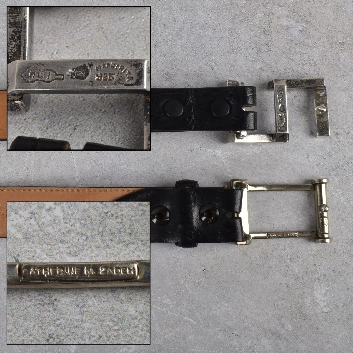 Leather Belts with Sterling Silver Buckles