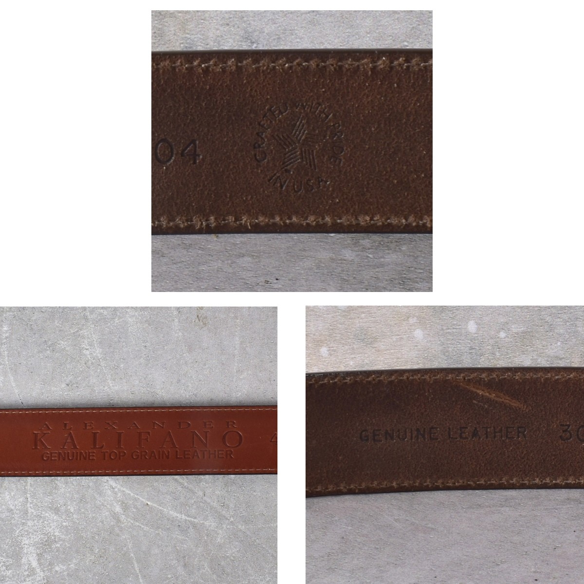 Leather Belts with Sterling Silver Buckles
