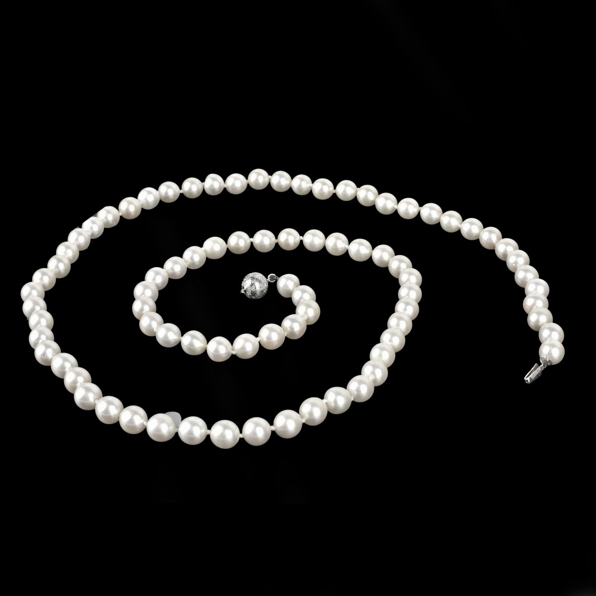 Pearl, Diamond and 14K Necklace