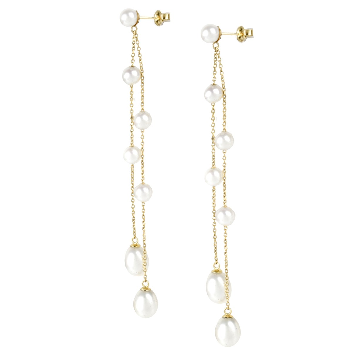 Pearl and 18K Earrings