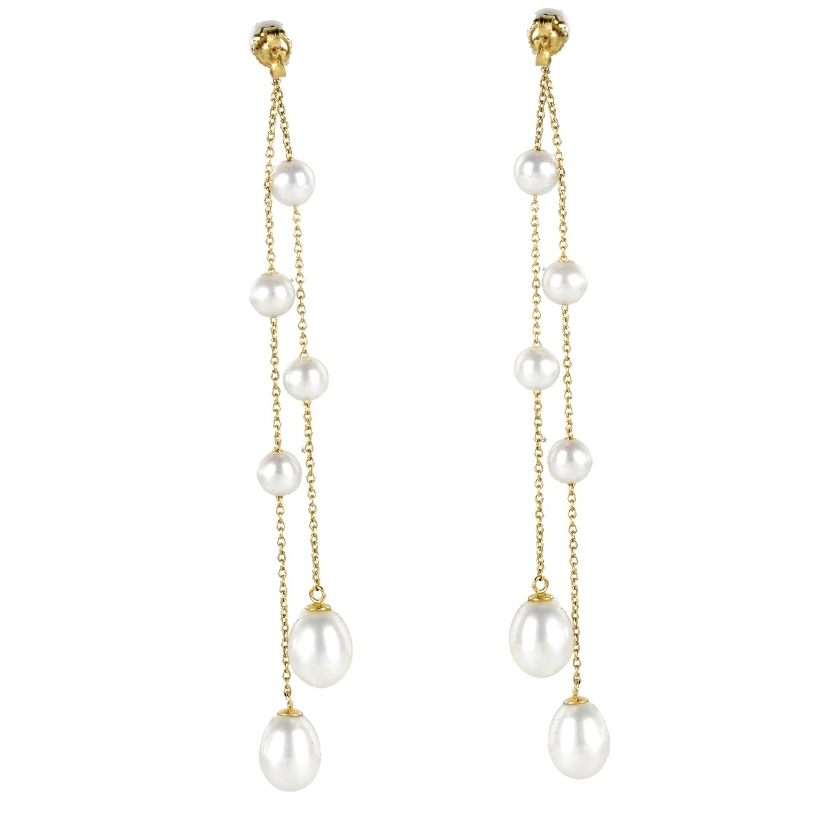 Pearl and 18K Earrings