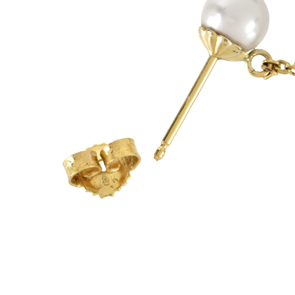 Pearl and 18K Earrings