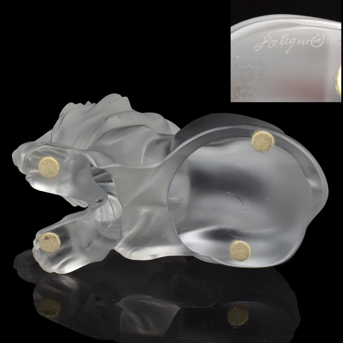 Lalique Crystal Bamara Lion Figurine