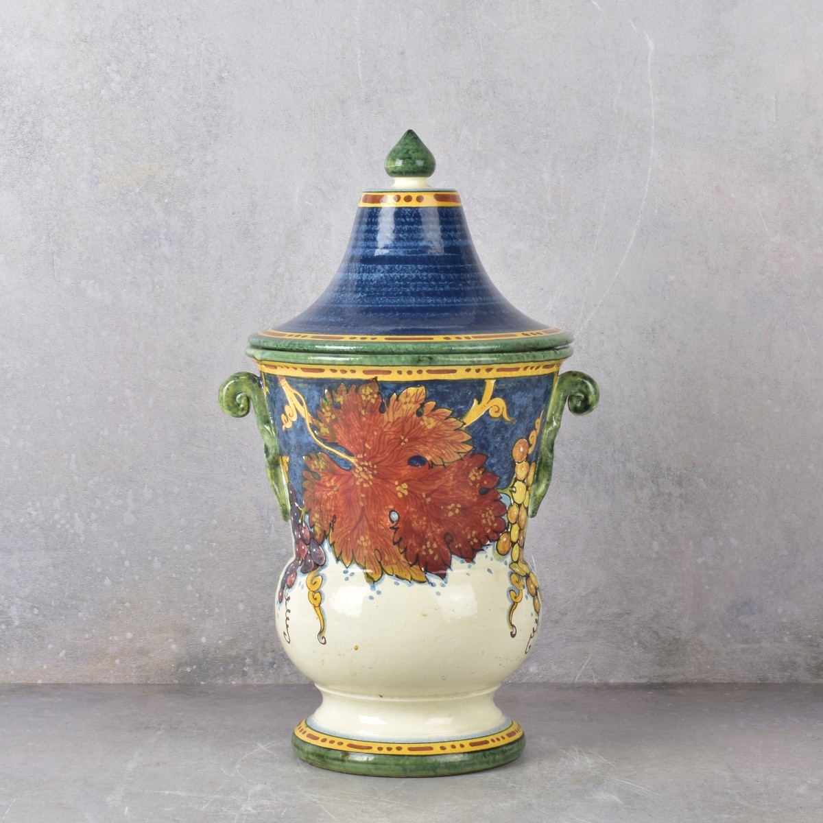 Vintage Leona Italian Porcelain Vase with Cover