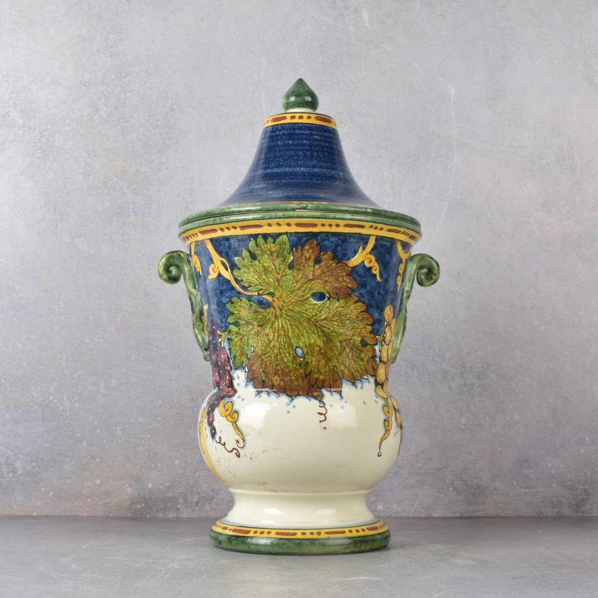 Vintage Leona Italian Porcelain Vase with Cover
