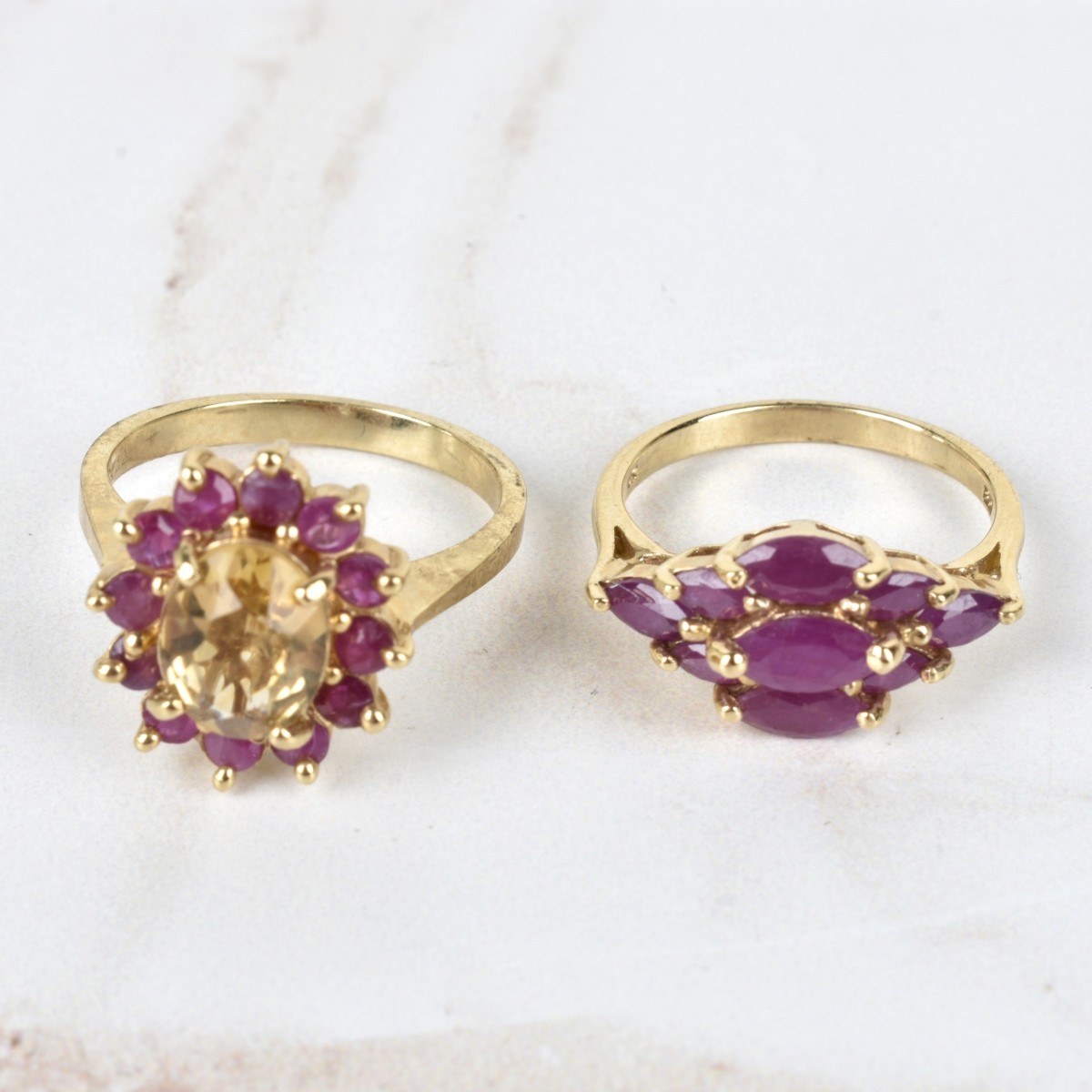 Gemstone and 10K Rings