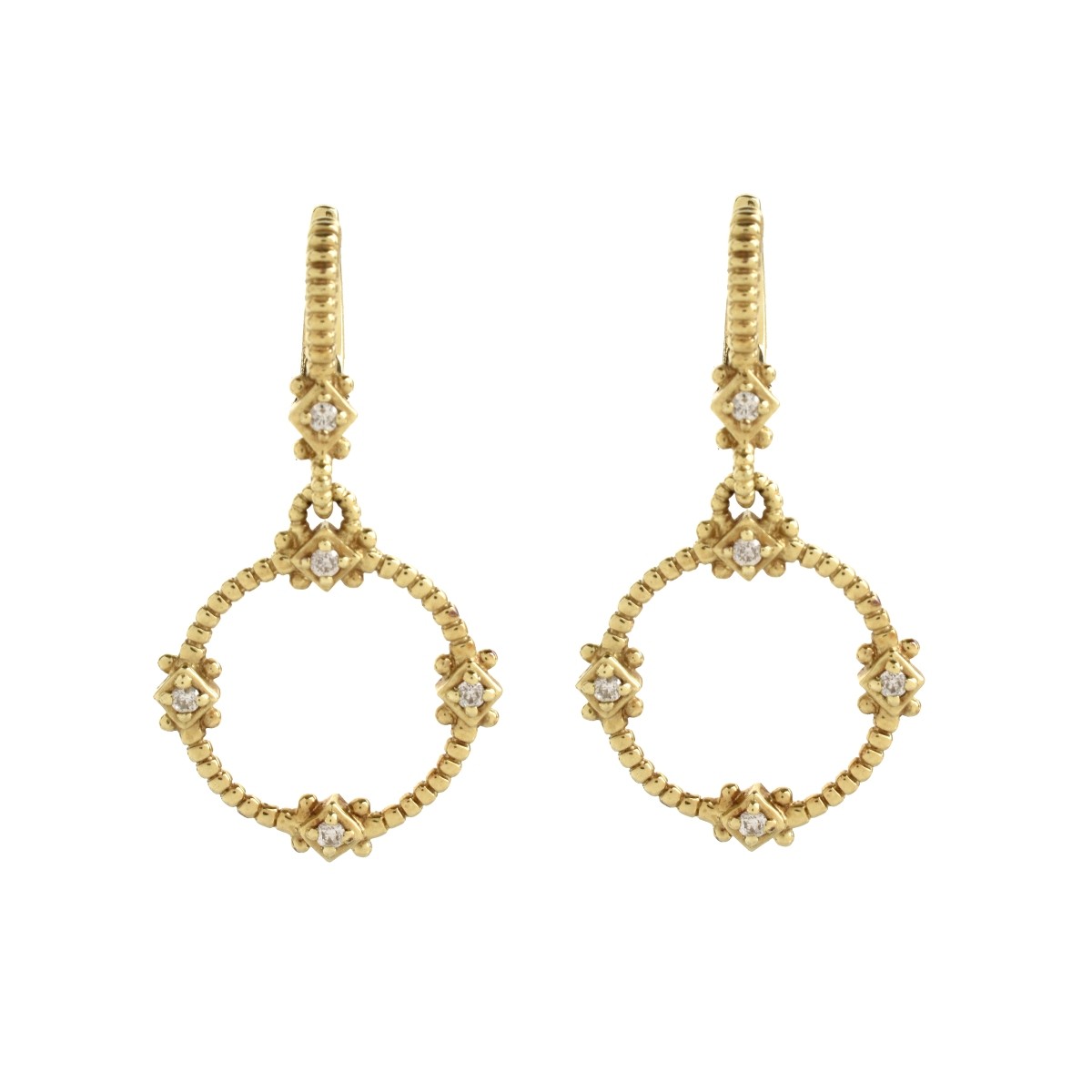 Judith Ripka Diamond and 14K Earrings