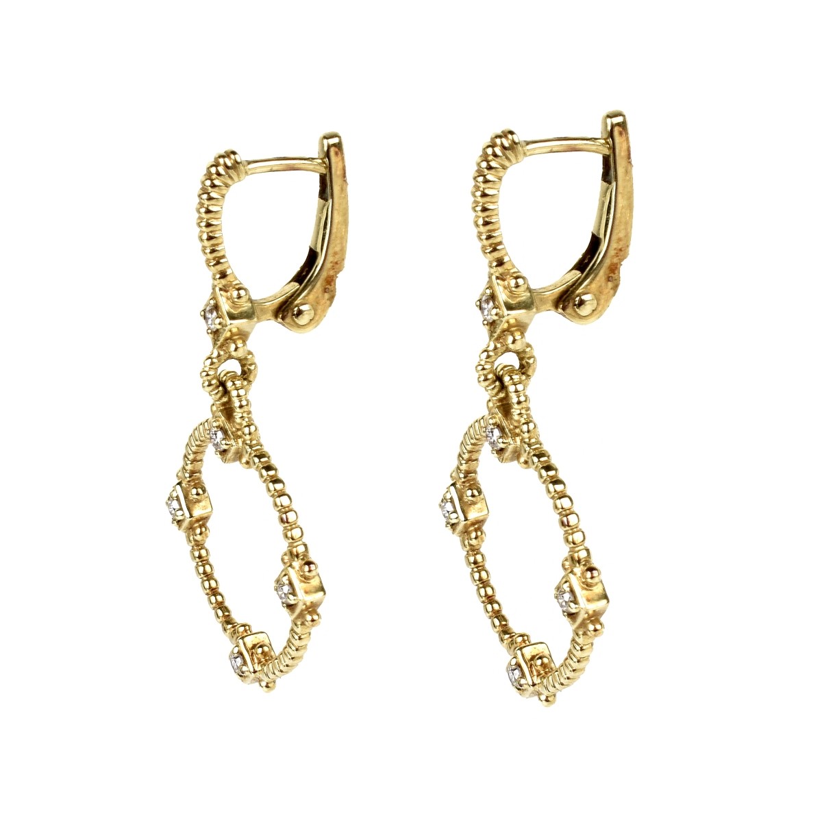 Judith Ripka Diamond and 14K Earrings