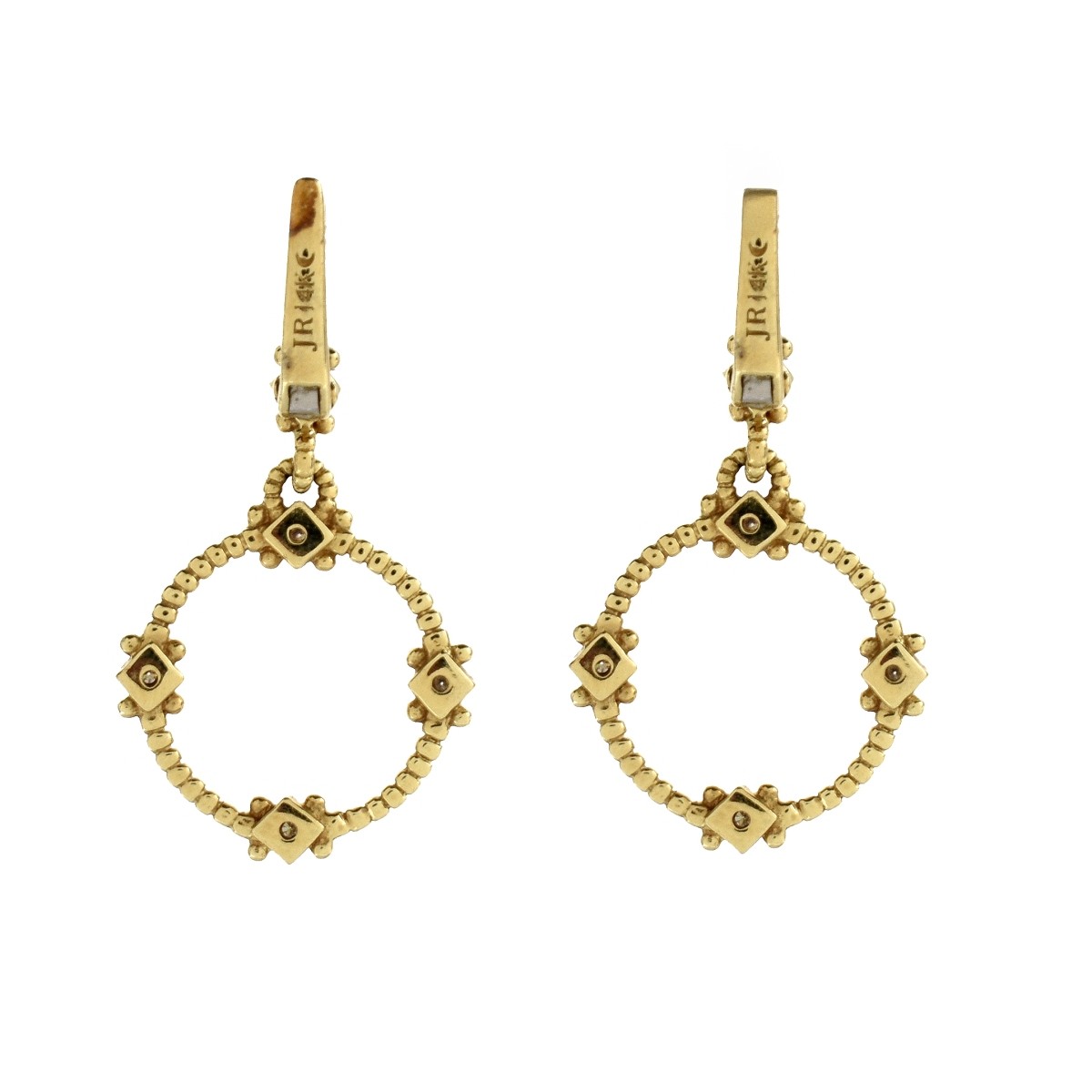 Judith Ripka Diamond and 14K Earrings