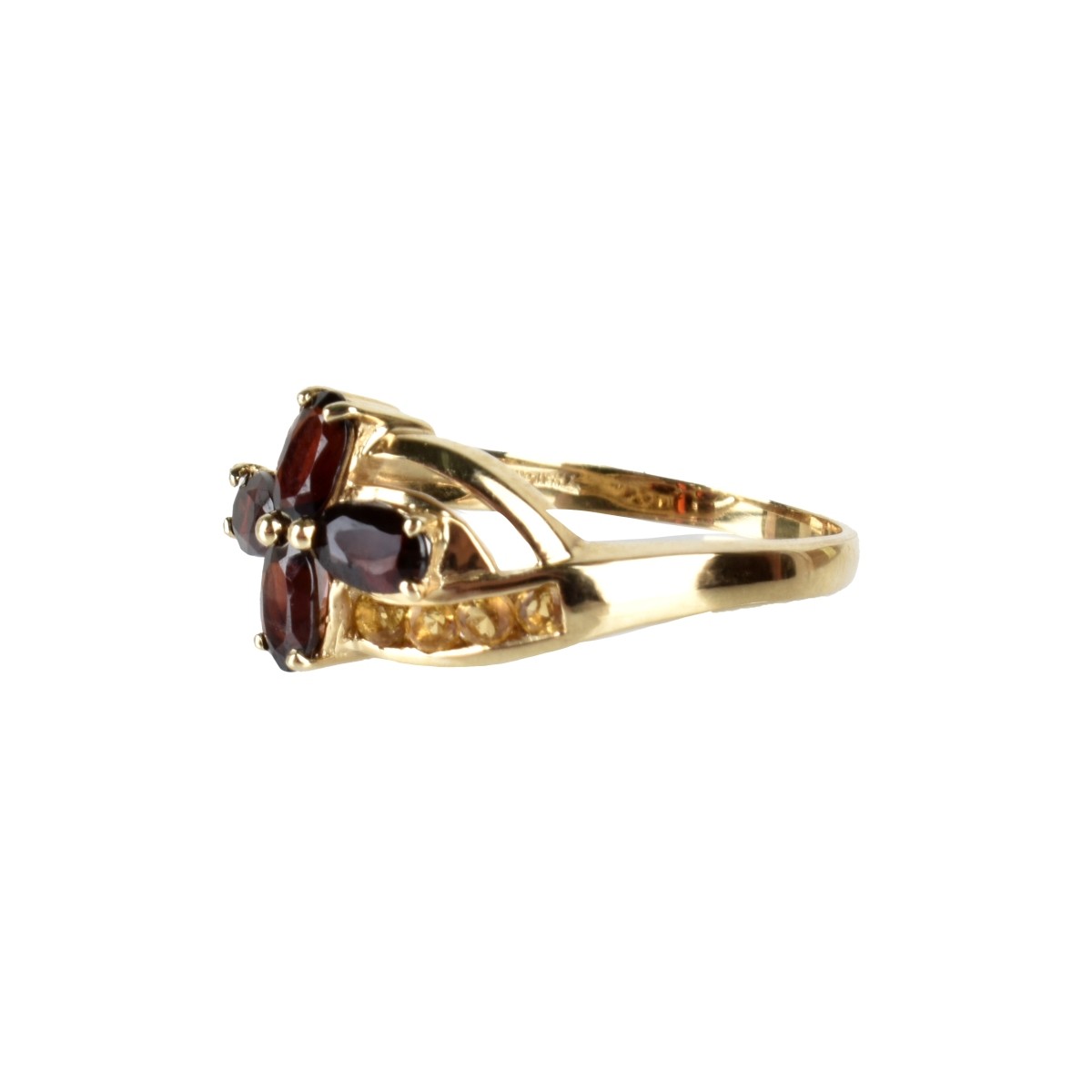Garnet and 10K Ring