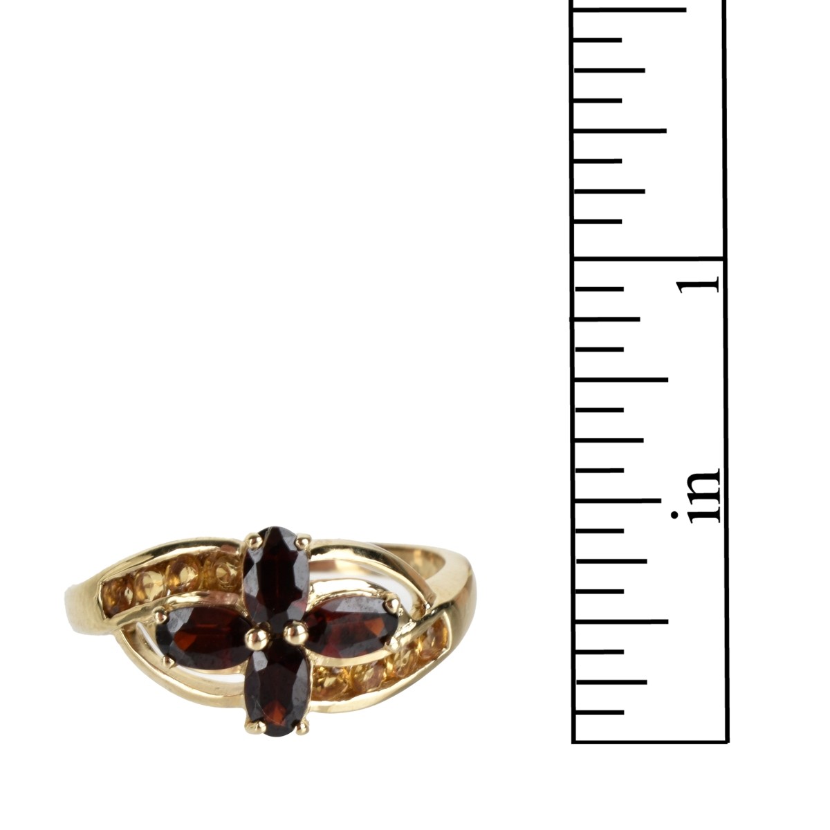 Garnet and 10K Ring