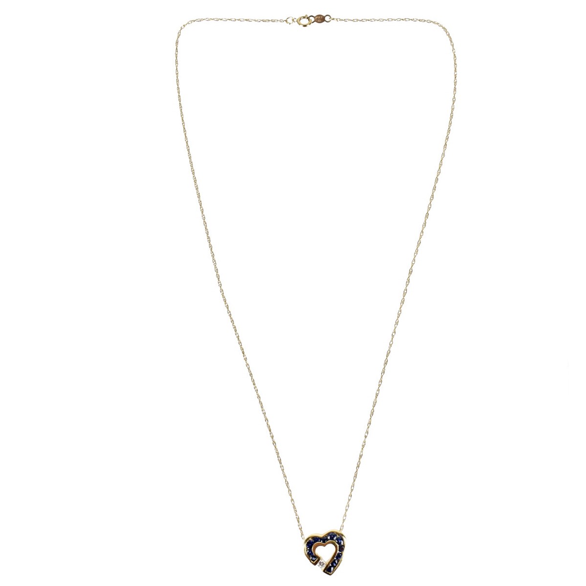 Sapphire, Diamond and 14K Necklace