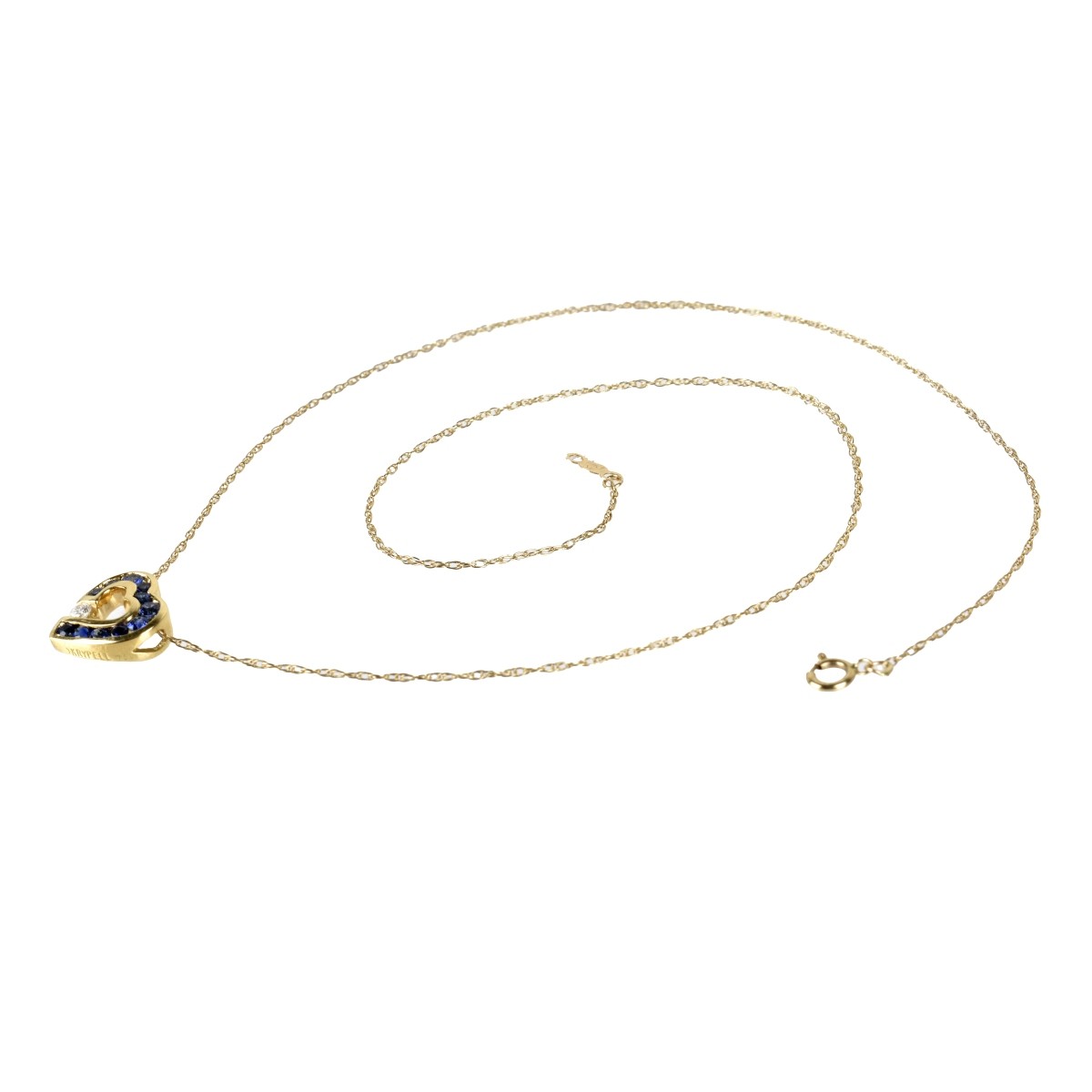 Sapphire, Diamond and 14K Necklace