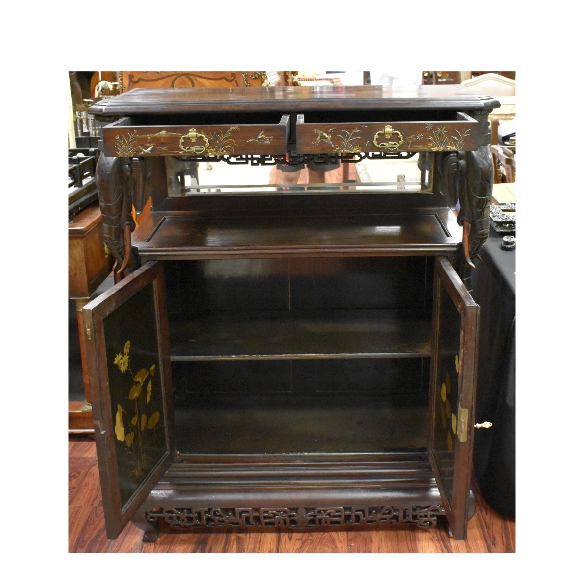 Antique Edouard Lievre Style Japonism Cabinet