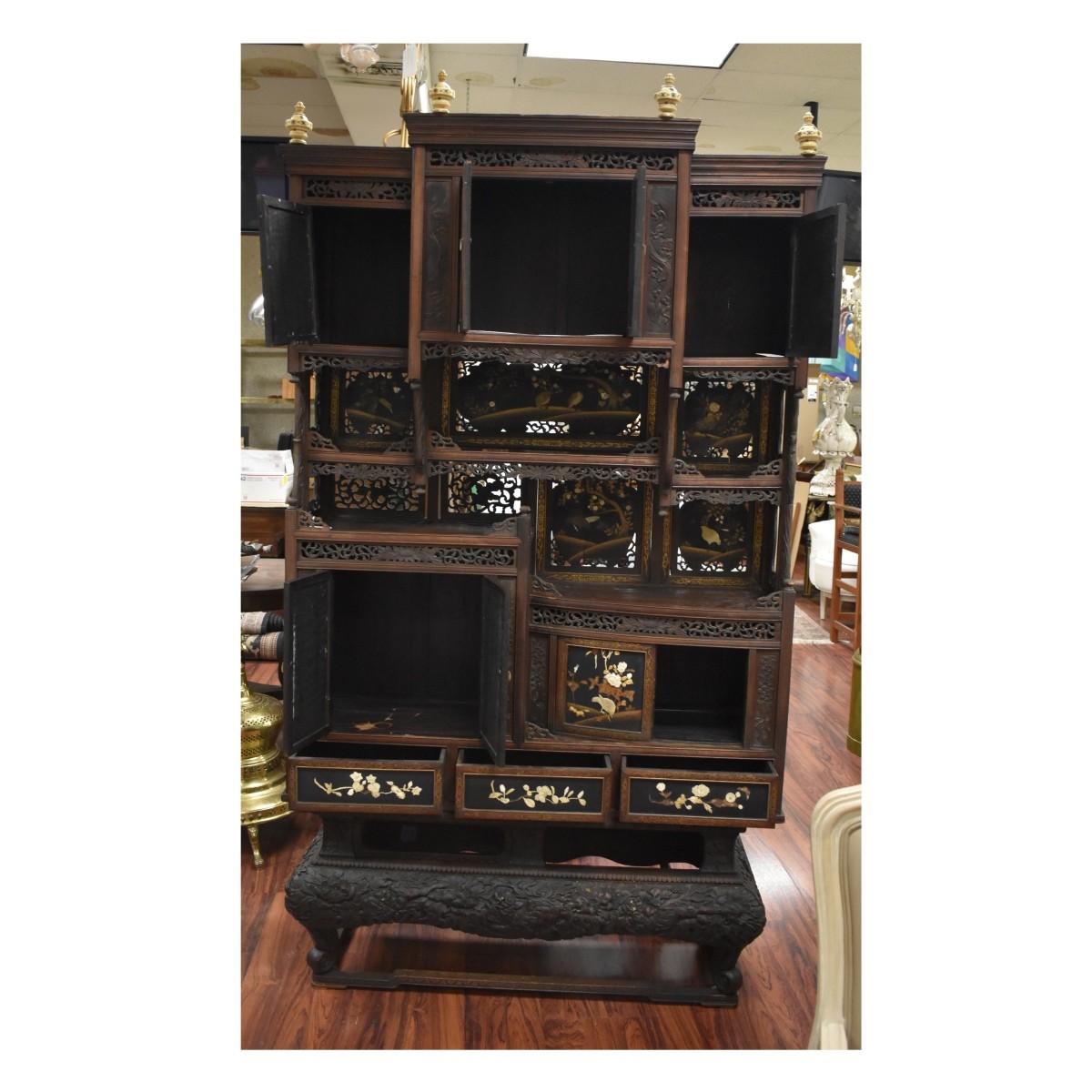 19th C. Japanese Shibayama Cabinet