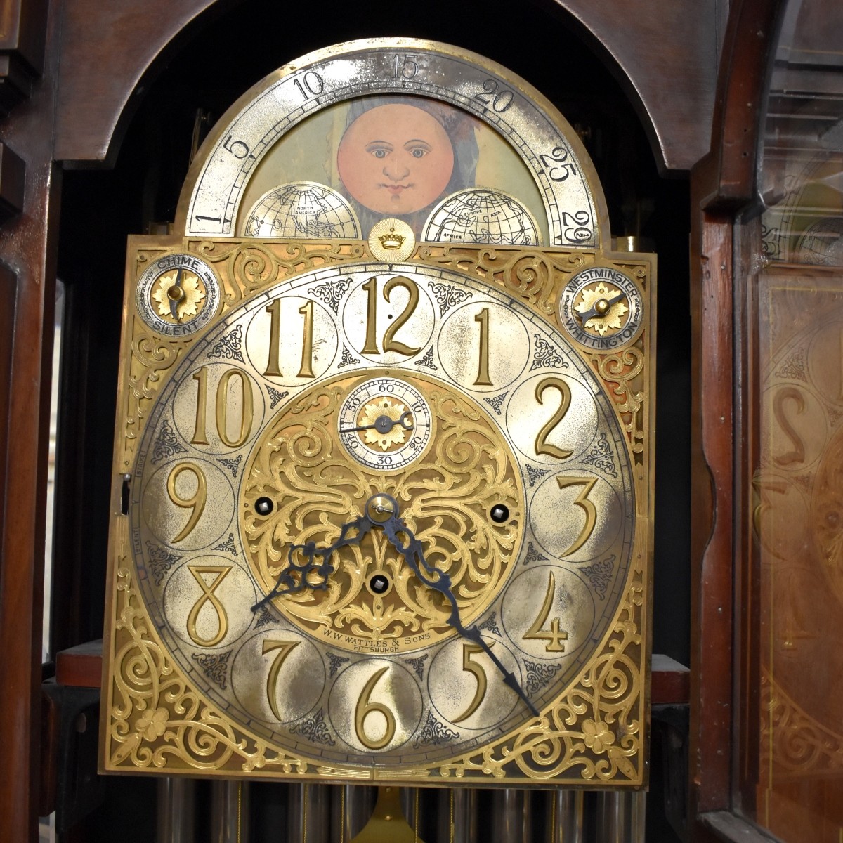 Antique W.W. Wattles & Sons Grandfather Clock