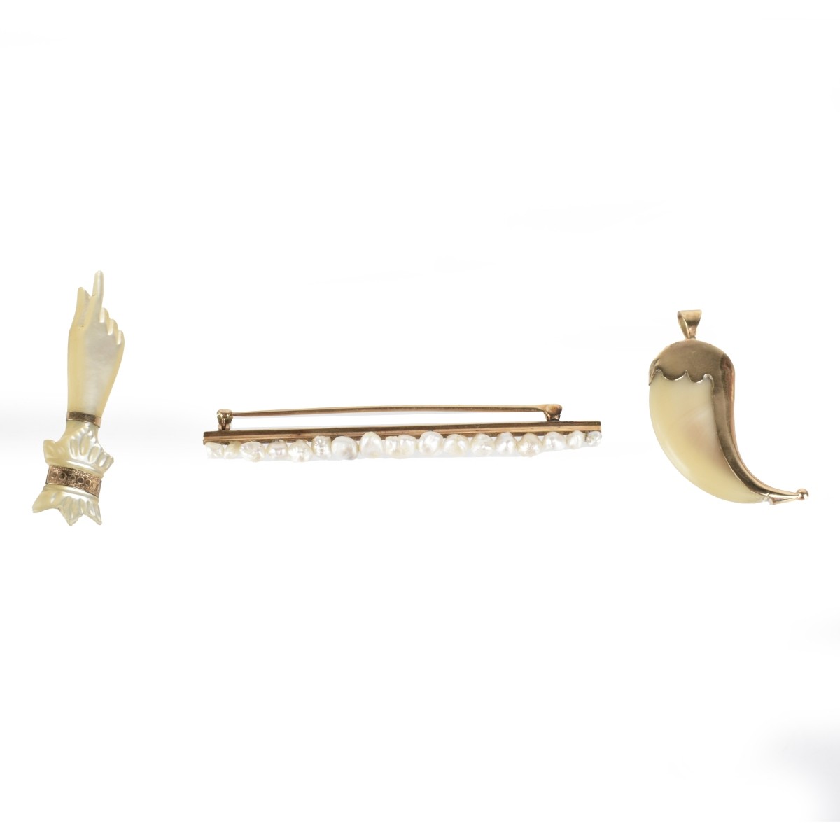 Gold Pins and Pendant