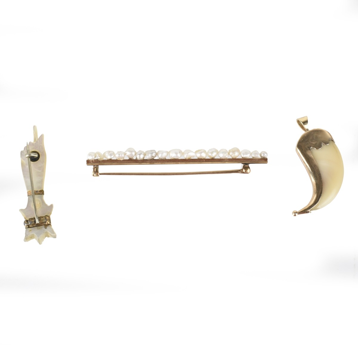 Gold Pins and Pendant
