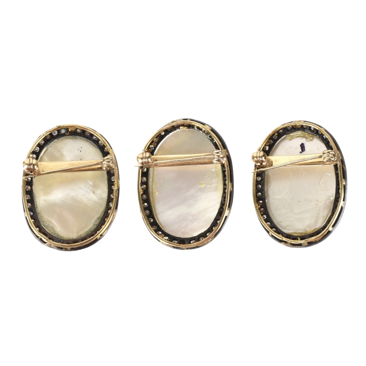 Pearl, Diamond, 14K and Silver Pins