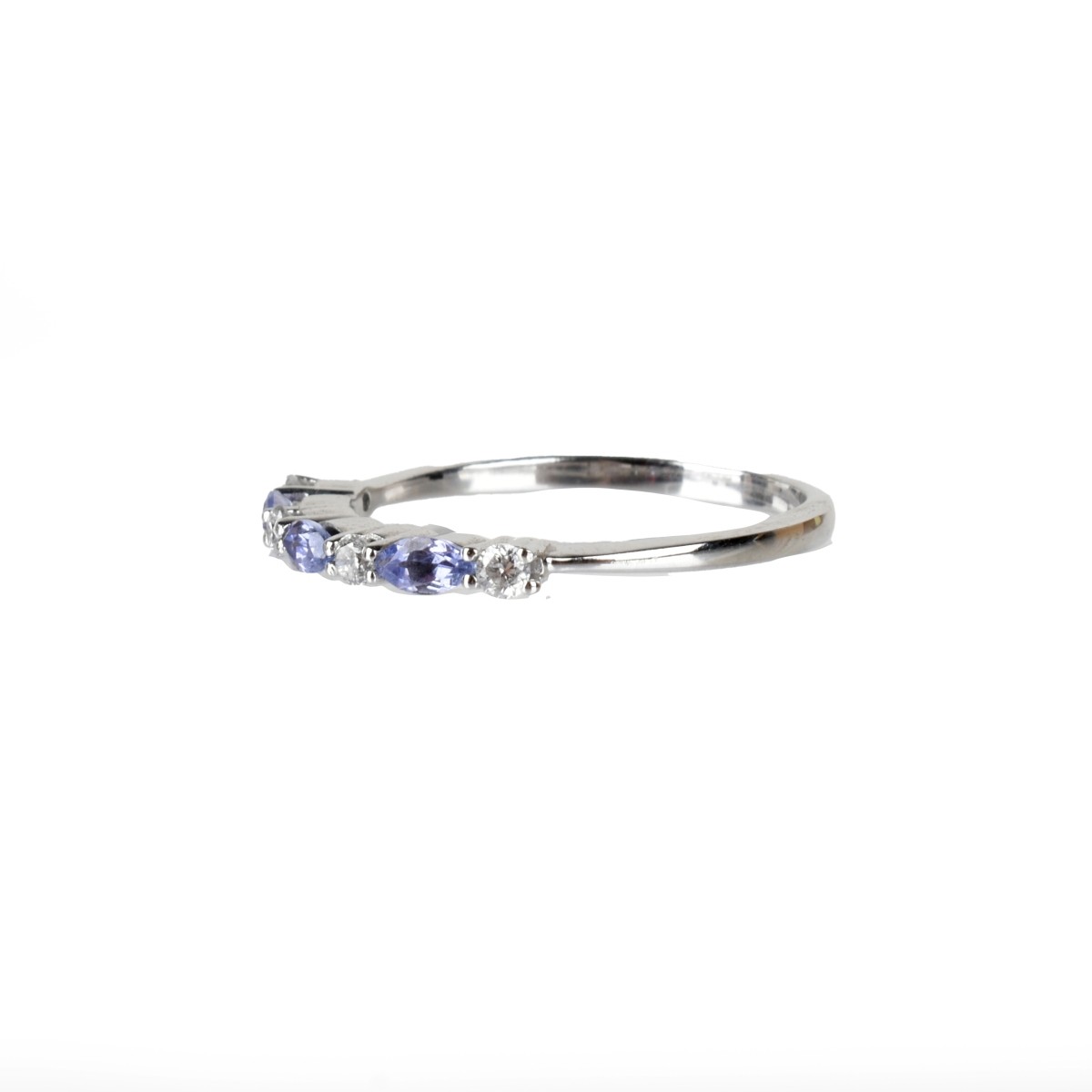 Tanzanite, Diamond and 14K Band