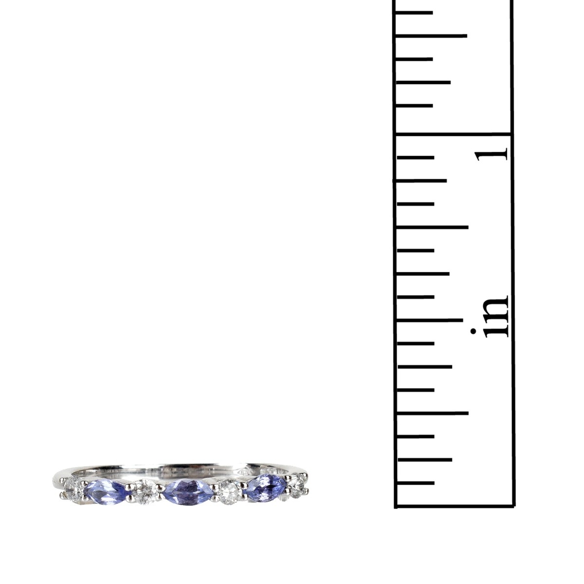 Tanzanite, Diamond and 14K Band