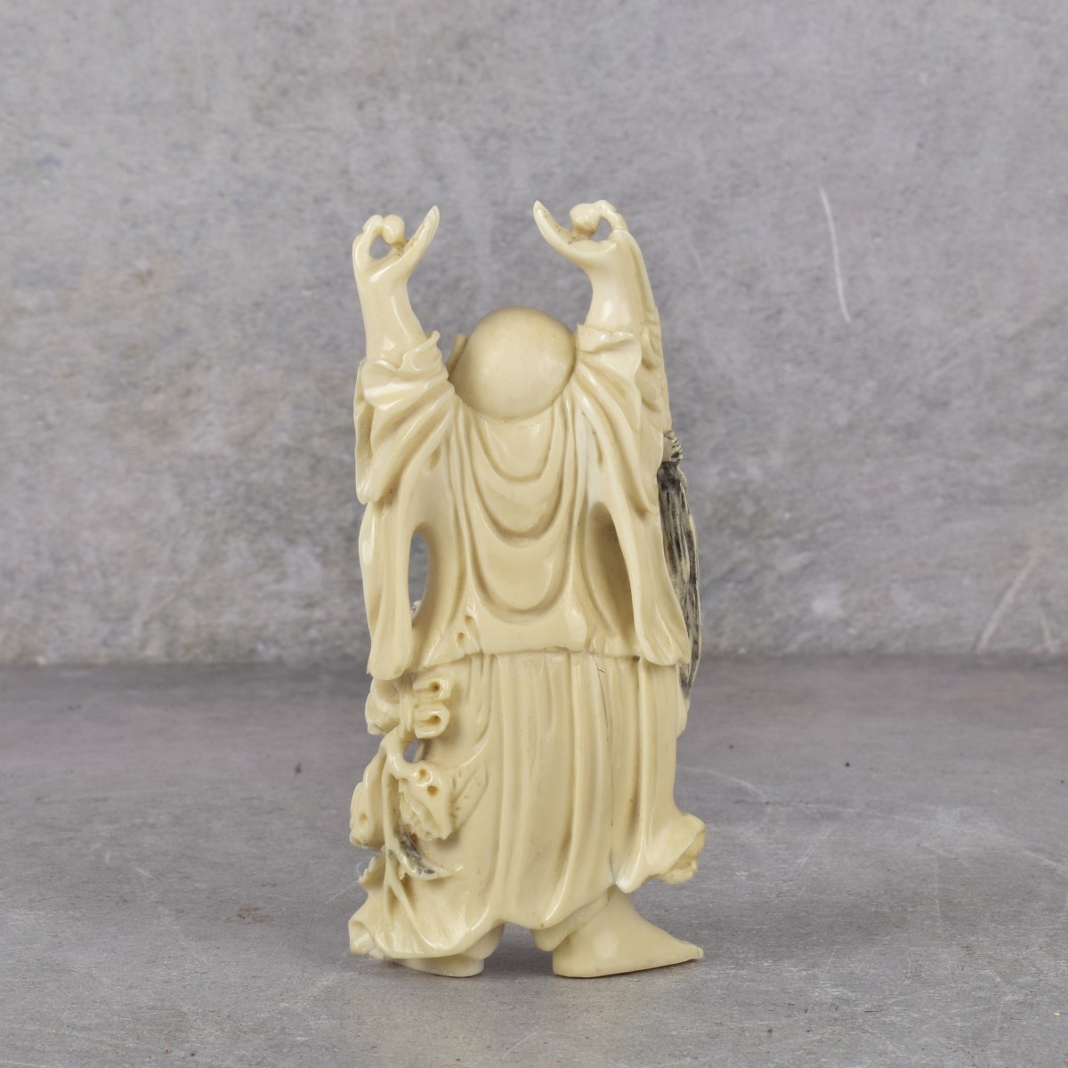 Vintage Carved Japanese Standing Happy Buddah