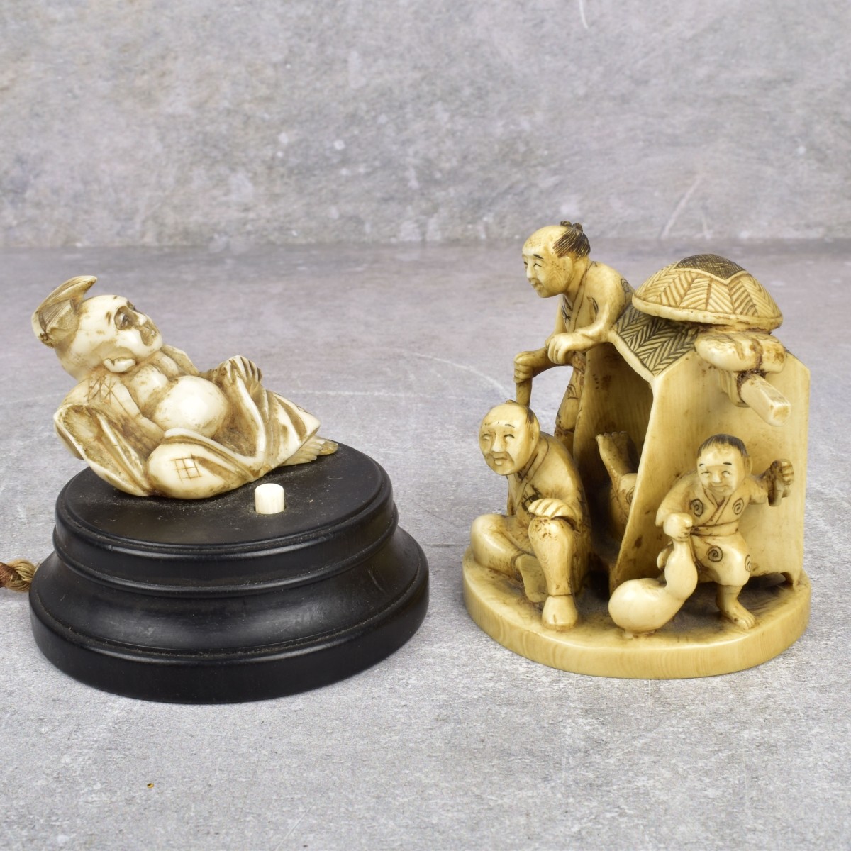 Two Antique Carved Japanese Figures