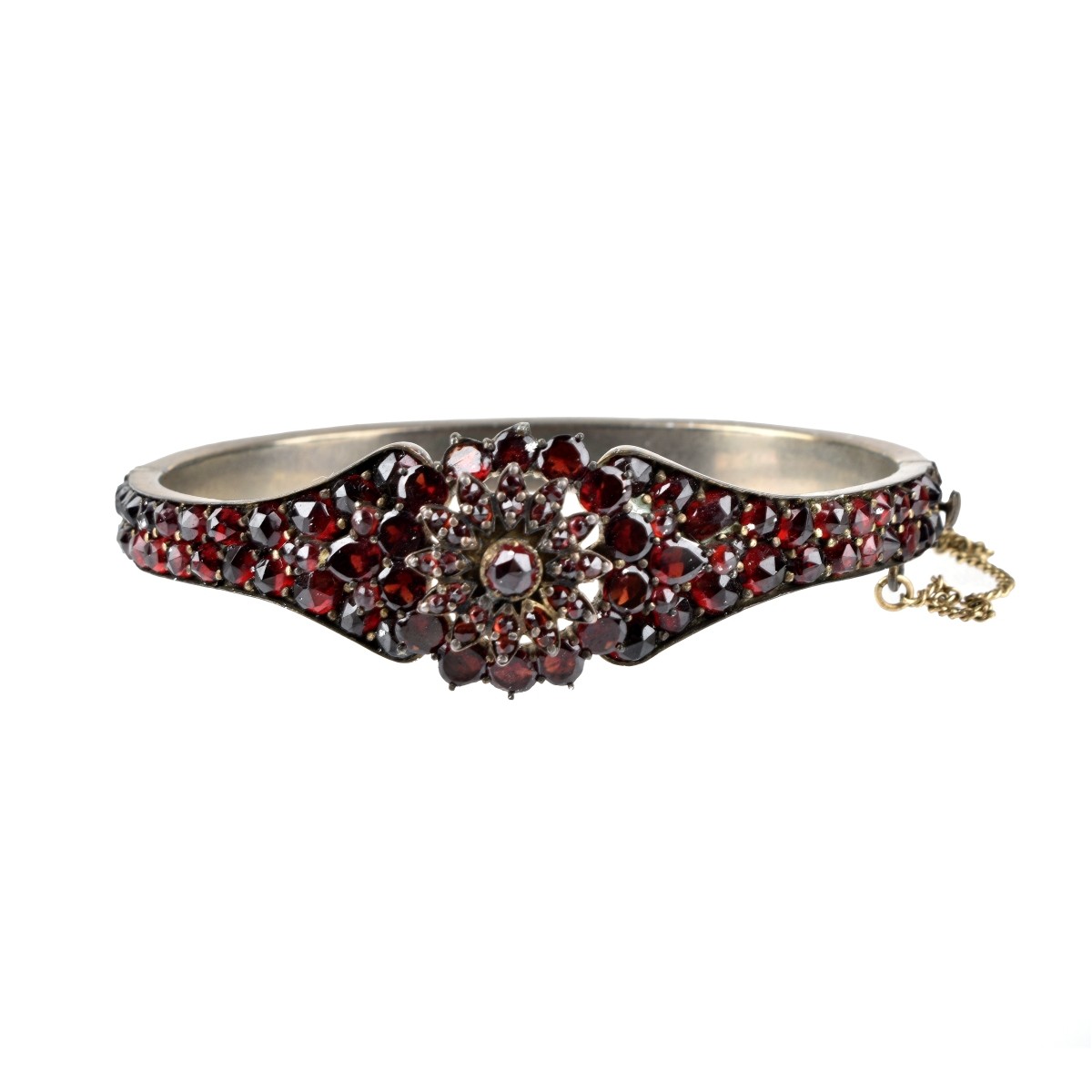 Victorian Garnet and Silver Bracelet