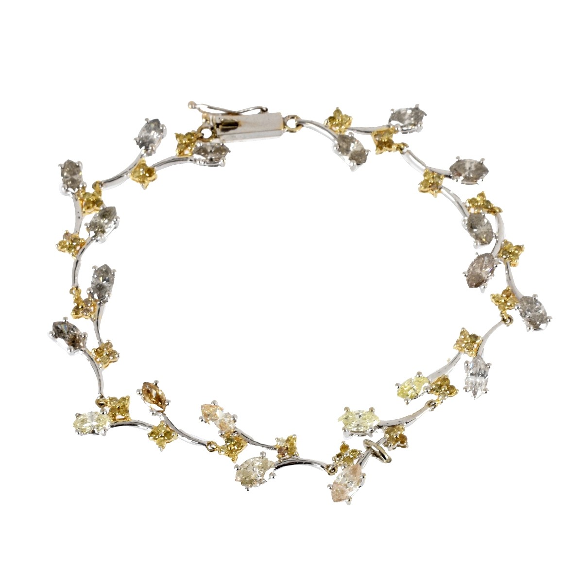 Fancy Diamond and 14K Bracelet
