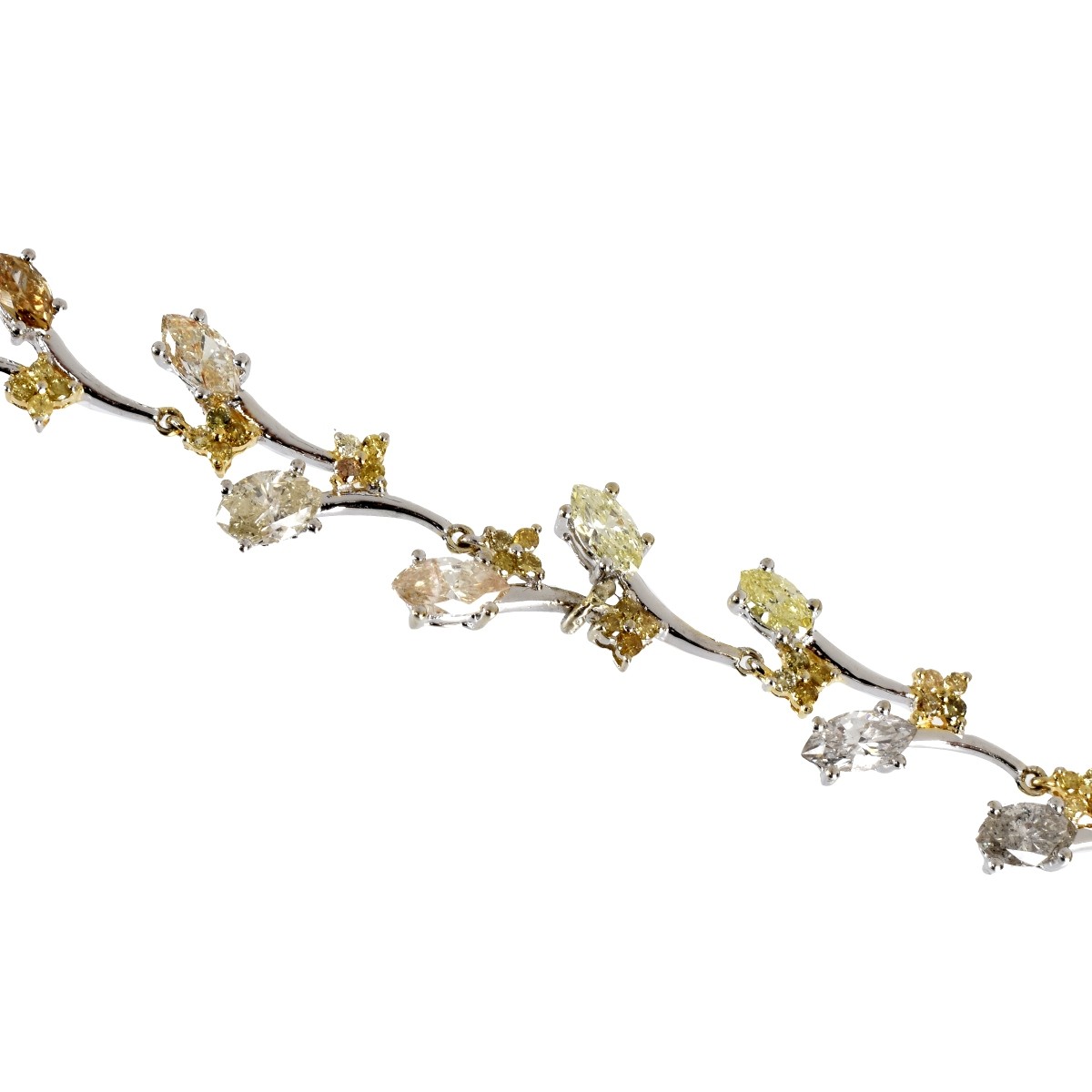 Fancy Diamond and 14K Bracelet
