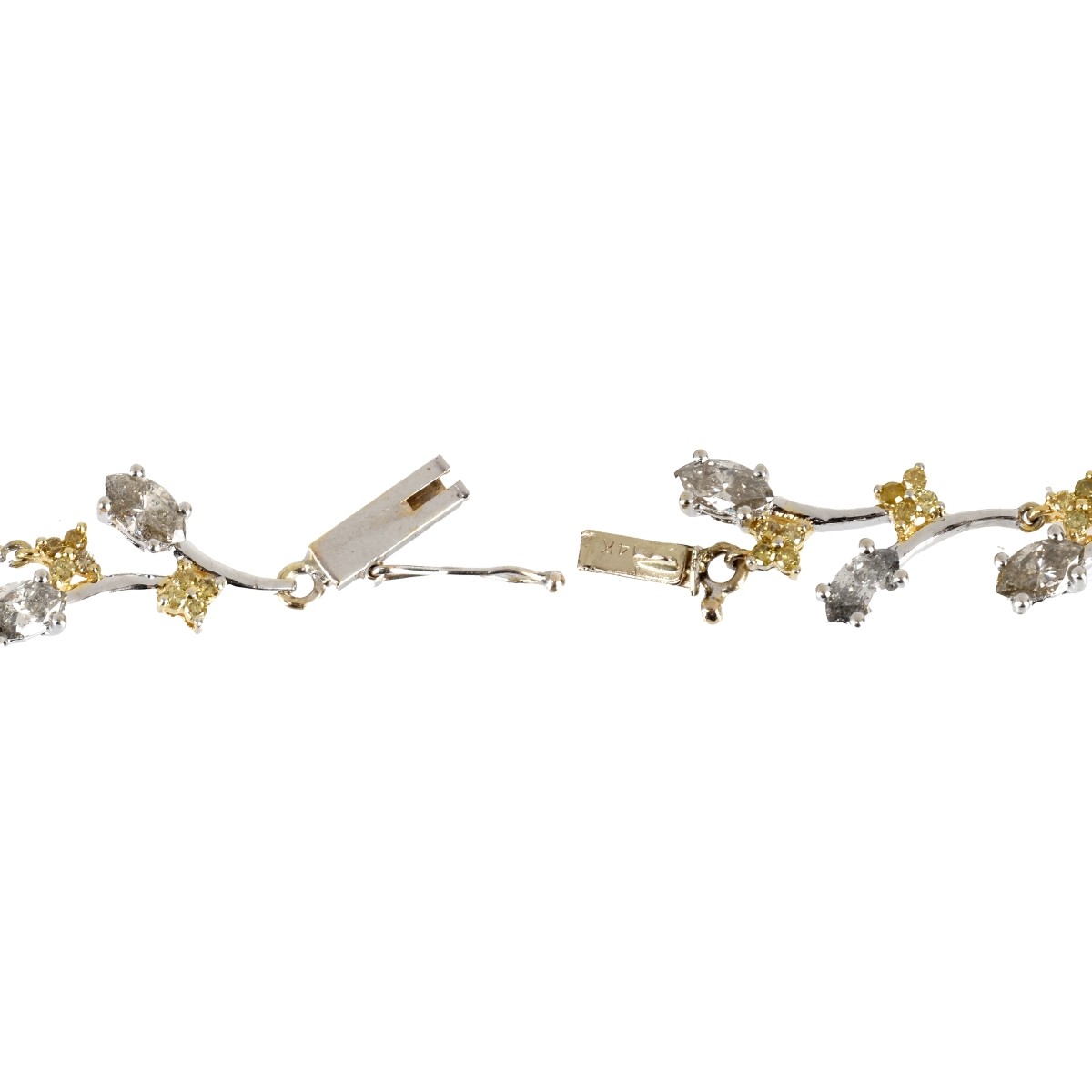 Fancy Diamond and 14K Bracelet