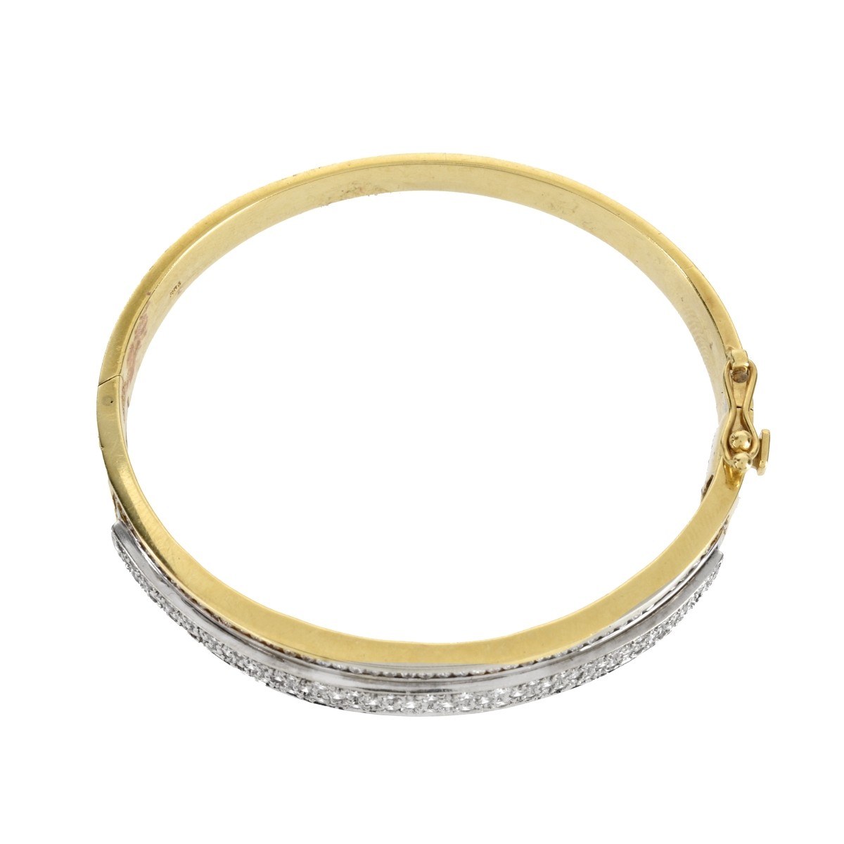 Diamond and 14K Bangle Bracelet