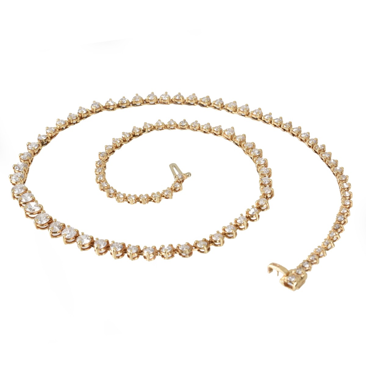 Diamond and 14K Tennis Necklace.