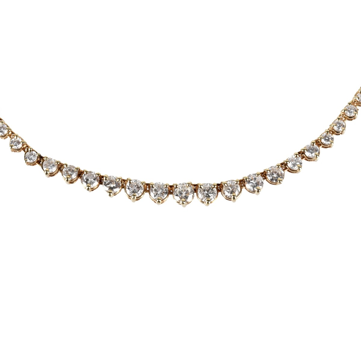 Diamond and 14K Tennis Necklace.