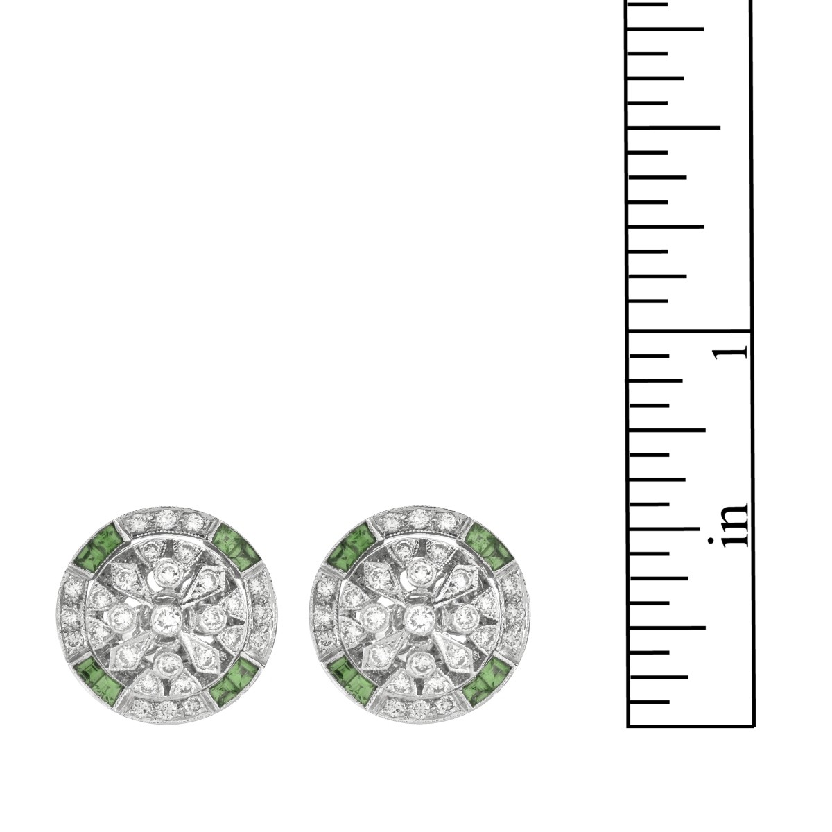 Diamond, Garnet and 18K Earrings