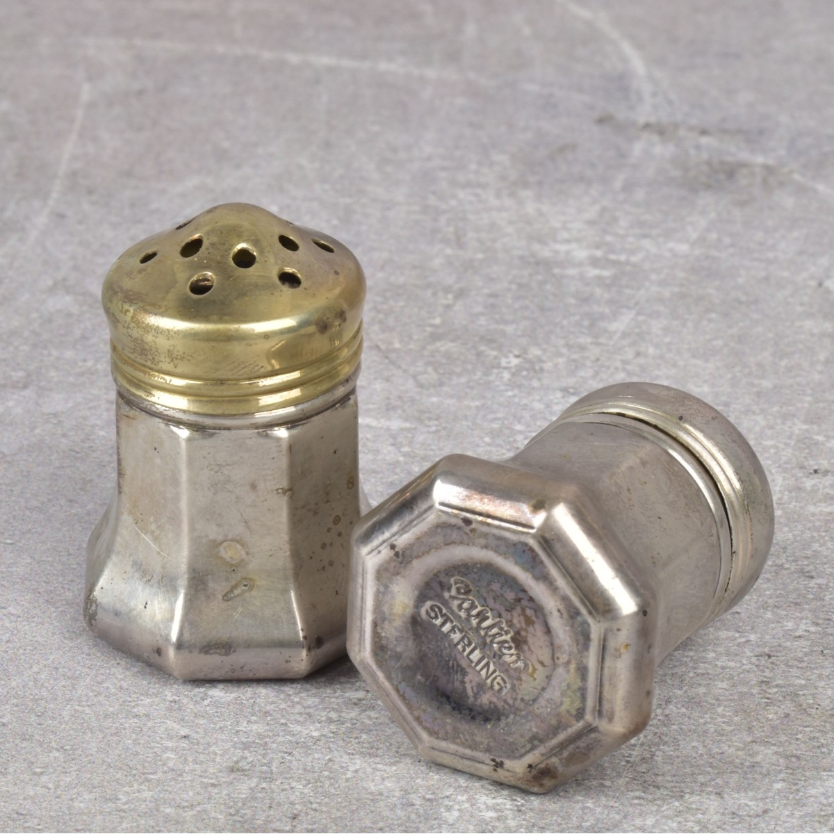 Cartier Sterling Silver Miniature Salt and Pepper